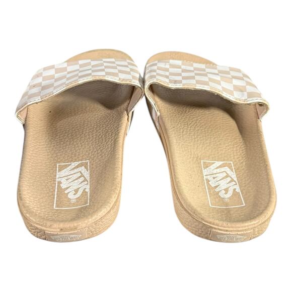 Vans Women’s Checkerboard Slides Sandals Cream Beige Size 8 - Picture 7 of 9